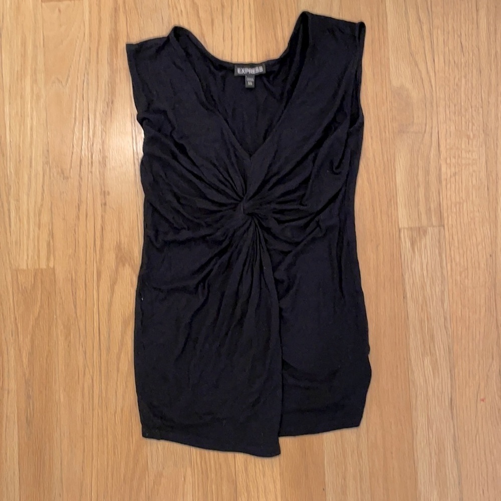 Express cinched black tank top